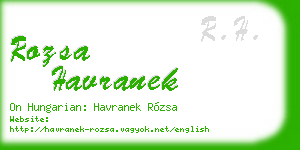 rozsa havranek business card